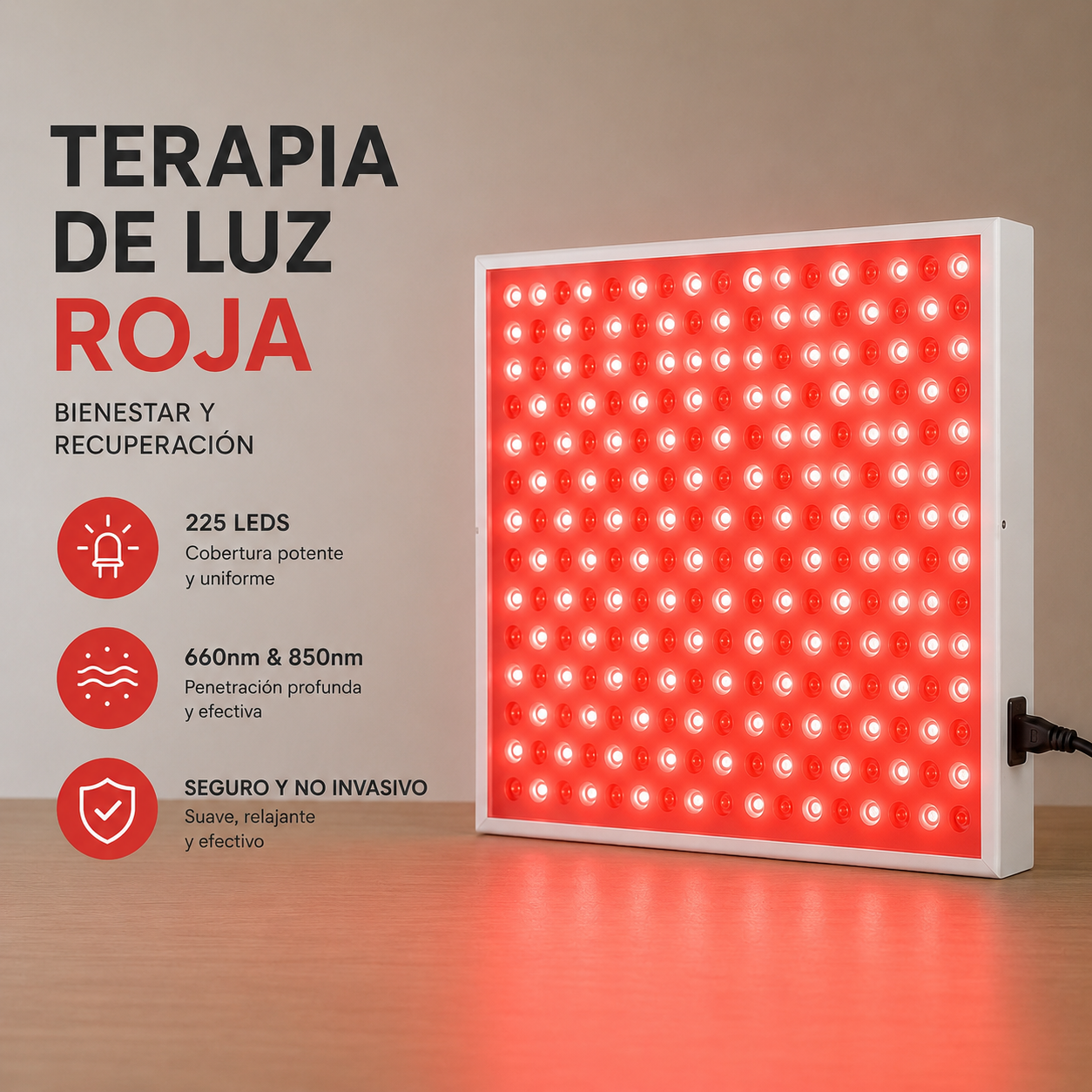 Panel de Luz Roja e Infrarroja Solvex