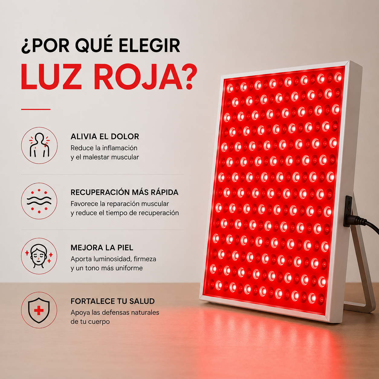 Panel de Luz Roja e Infrarroja Solvex